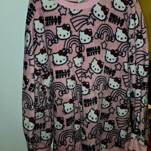 Hello Kitty XXL Soft 😻 Pink💓💞Fleece Adults Pajama Top with Red Accents